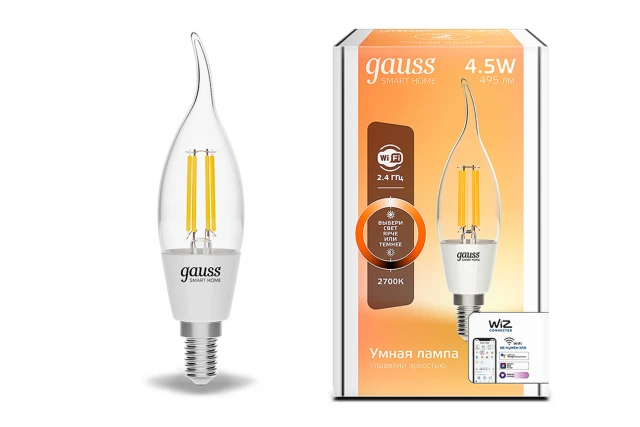 Фото Умная Wi-Fi лампа светодиодная Smart Home Filament, gauss