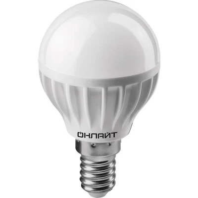 Фото Лампа светодиодная Онлайт шар матовый E14 8W 230V 2700K OLL-G45-8-230-2.7K-E14