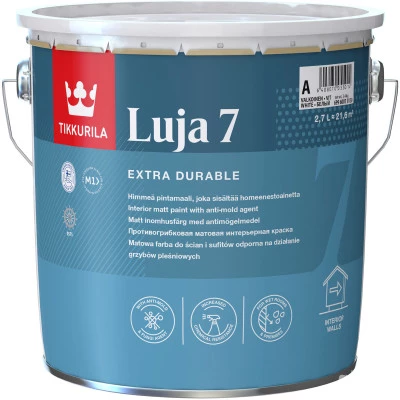 Фото Краска экстра-стойкая Tikkurila Luja 7 База A белая матовая 2.7 л