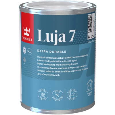 Фото Краска экстра-стойкая Tikkurila Luja 7 База A белая матовая 0.9 л