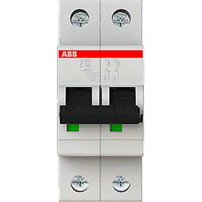 Фото Автоматический выключатель 2-полюсной ABB S202 50А 6 кА тип С