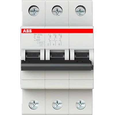 Фото Автоматический выключатель 3-полюсной ABB SH203L 10А 4,5 кА тип С