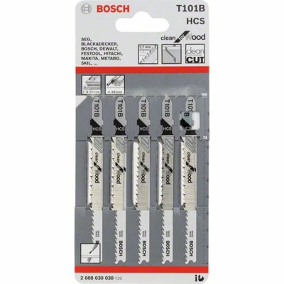 Фото Пилка для лобзика Bosch T 101 B Clean for Wood, 5 шт. 2608630030