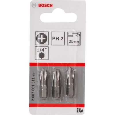 Фото Бита Bosch PH2 25 мм 3 шт. 2607001511