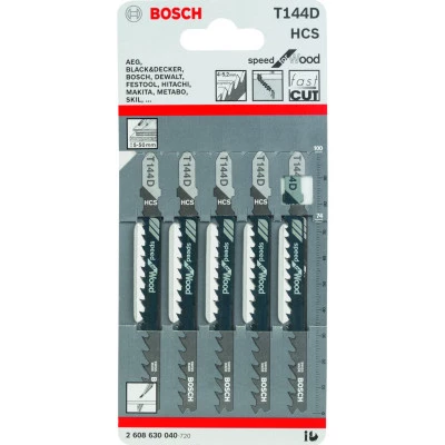 Фото Пилка для лобзика Bosch T 144 D Speed for Wood, 5 шт. 2608630040