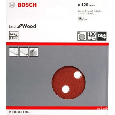 Фото Шлифовальный лист Bosch C470 Best for Wood and Paint D125 мм К100, 5 шт. 2608605070