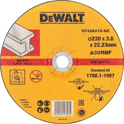 Фото Круг отрезной по металлу Dewalt Industrial 230x22.2x2.8 мм тип 1 DT42601Z-Q