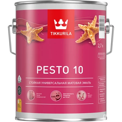 Фото Эмаль стойкая универсальная Tikkurila Pesto 10 База С прозрачная 2.7 л