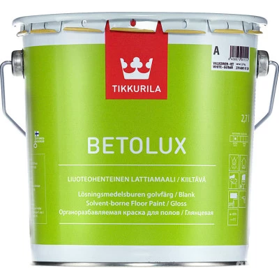 Фото Эмаль для пола Tikkurila Betolux база А белая глянцевая 2.7 л