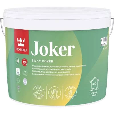 Фото Краска интерьерная моющаяся Tikkurila Joker База А белая матовая 9 л