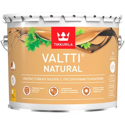 Фото Антисептик декоративный для дерева Tikkurila Valtti Natural основа EC бесцветный 9 л