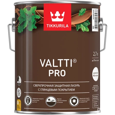 Фото Антисептик декоративный для дерева Tikkurila Valtti Pro основа EC бесцветный 2.7 л