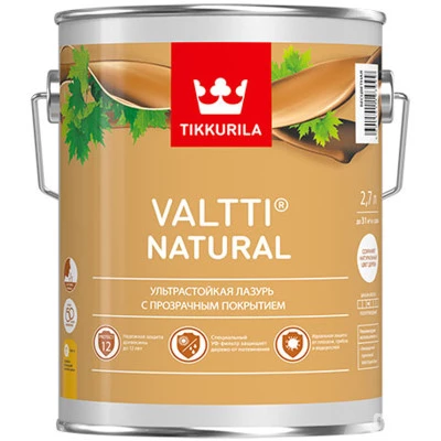 Фото Антисептик декоративный для дерева Tikkurila Valtti Natural основа EC бесцветный 2.7 л