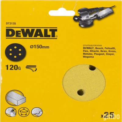 Фото Шлифовальные круги Dewalt 6 отверстий 60G d 150 мм, 25 шт. DT3132-QZ