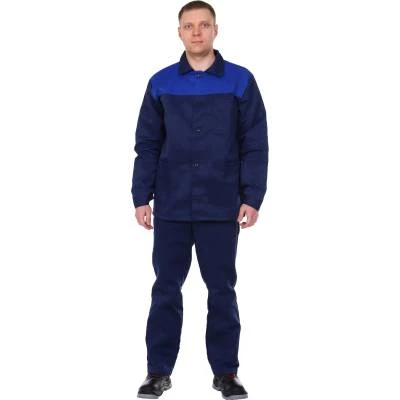 Фото Костюм рабочий Стандарт-1 куртка и брюки темно-синий/василек размер 48-50 рост 182-188