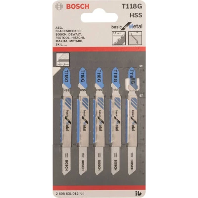 Фото Пилка для лобзика Bosch T 118 G Basic for Metal, 5 шт. 2608631012