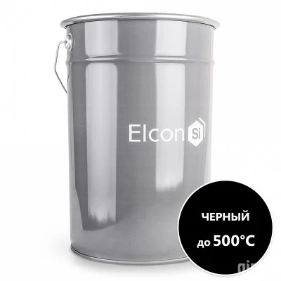 Фото Эмаль термостойкая Elcon КО-8101 до 500°С черная 25 кг