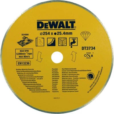 Фото Диск алмазный Dewalt мокрый 25.4х2.54 см 5 мм DT3734-XJ