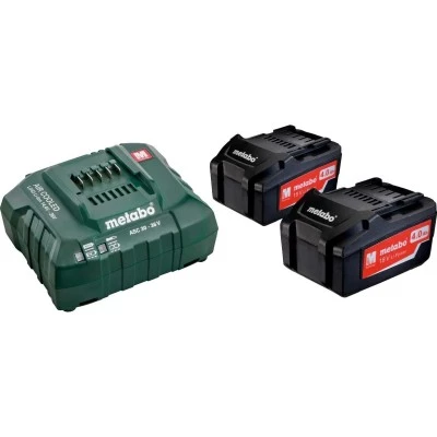 Фото Набор аккумуляторов Metabo 18 В 2x4.0 Ач с зарядным устройством Metabo ASC 30-36 В 685050000