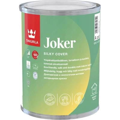 Фото Краска интерьерная моющаяся Tikkurila Joker База А белая матовая 0.9 л