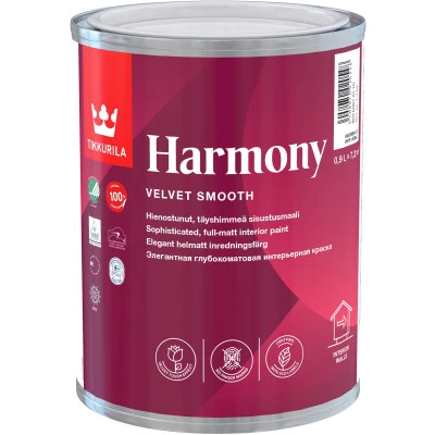 Фото Краска интерьерная Tikkurila Harmony С прозрачная глубокоматовая 0.9 л