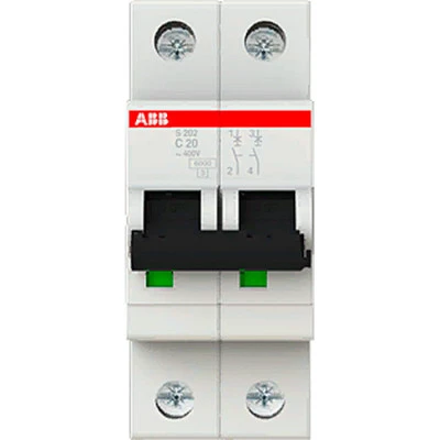 Фото Автоматический выключатель 2-полюсной ABB S202 20А 6 кА тип С