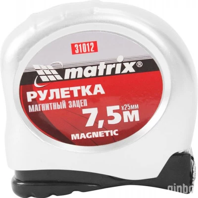 Фото Рулетка Matrix Magnetic с автостопом 7.5 м х 25 мм