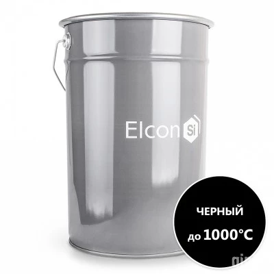 Фото Эмаль термостойкая Elcon до 1000°С черная 25 кг