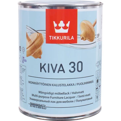 Фото Лак акрилатный Tikkurila Kiva 30 EP полуматовый 0.9 л