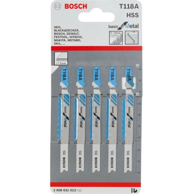 Фото Пилка для лобзика Bosch T 118 A Basic for Metal, 5 шт. 2608631013