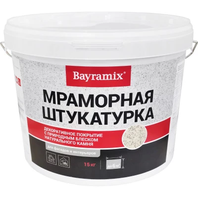 Фото Штукатурка мраморная Bayramix Royal White-N 15 кг