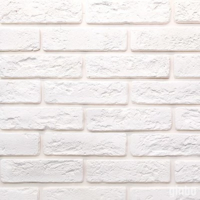 Фото Гипсовая плитка Касавага Джерси тонкий кирпич белая 0.5 м2