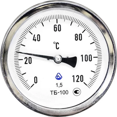 Фото Термометр биметаллический Стеклоприбор ТБ-100-100 0+150-1.5-О ТУ У 33.2-14307481-033:2005