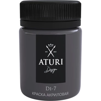 Фото Краска декоративная акриловая Aturi Design Di-7 металлик черное серебро 25-3 60 г