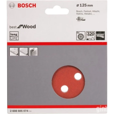 Фото Шлифовальный лист Bosch C470 Best for Wood and Paint D125 мм К320, 5 шт. 2608605074