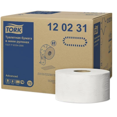 Фото Туалетная бумага в мини-рулонах Tork Т2 170 м 12 шт.