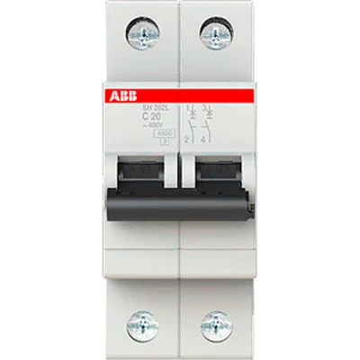 Фото Автоматический выключатель 2-полюсной ABB SH202L 20А 4,5 кА тип С