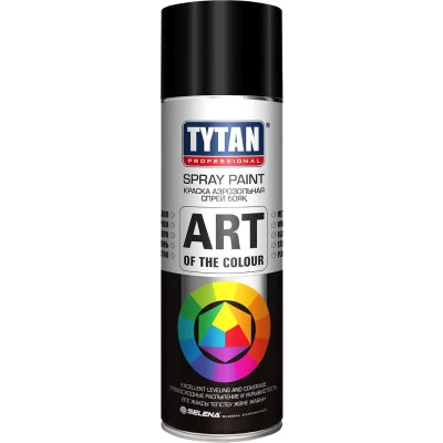 Фото Краска аэрозольная акриловая Tytan Professionaln Art Of The Colour 9004 черный матовый 400 мл