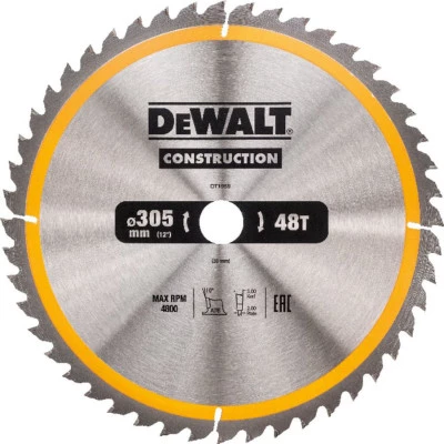 Фото Диск пильный Dewalt Construction по дереву с гвоздями 305x30x48 мм DT1959-QZ