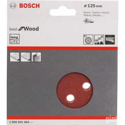 Фото Набор шлифовальных листов Bosch C470 Best for Wood and Paint D125 мм К60/120/240, 6 шт. 2608605084