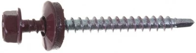 Фото Саморез кровельный Госкреп 4.8x51 мм RAL 3005 шестигранная головка, 250 шт., 1.86 кг