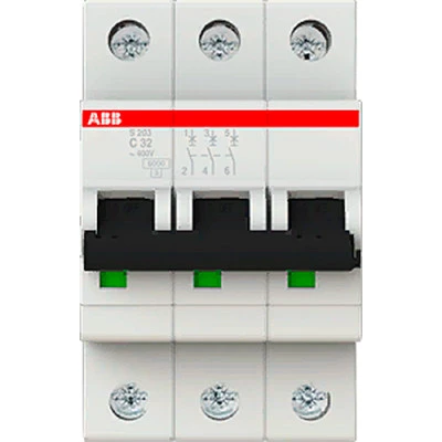 Фото Автоматический выключатель 3-полюсной ABB S203 32А 6 кА тип С
