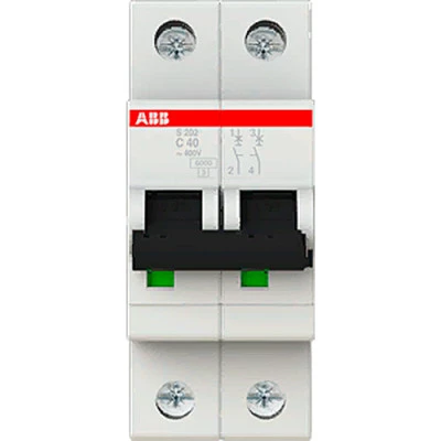 Фото Автоматический выключатель 2-полюсной ABB S202 40А 6 кА тип С