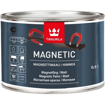 Фото Краска магнитная Tikkurila Magnetic серая 0.5 л
