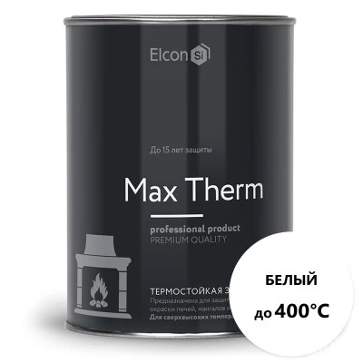 Фото Эмаль термостойкая Elcon до 400°С белая 0.8 кг