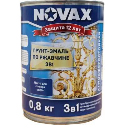 Фото Грунт-эмаль 3 в 1 антикоррозионная Novax RAL 7042 матовая серая 0.8 кг