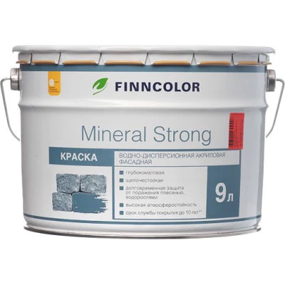 Фото Краска фасадная Finncolor Mineral Strong База MRС прозрачная 9 л
